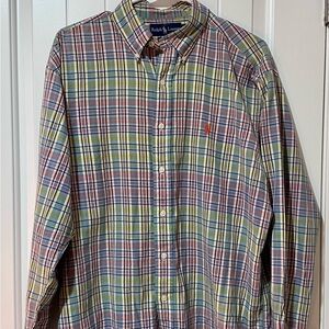 Ralph Lauren Multicolor Plaid Button Up Shirt Medium